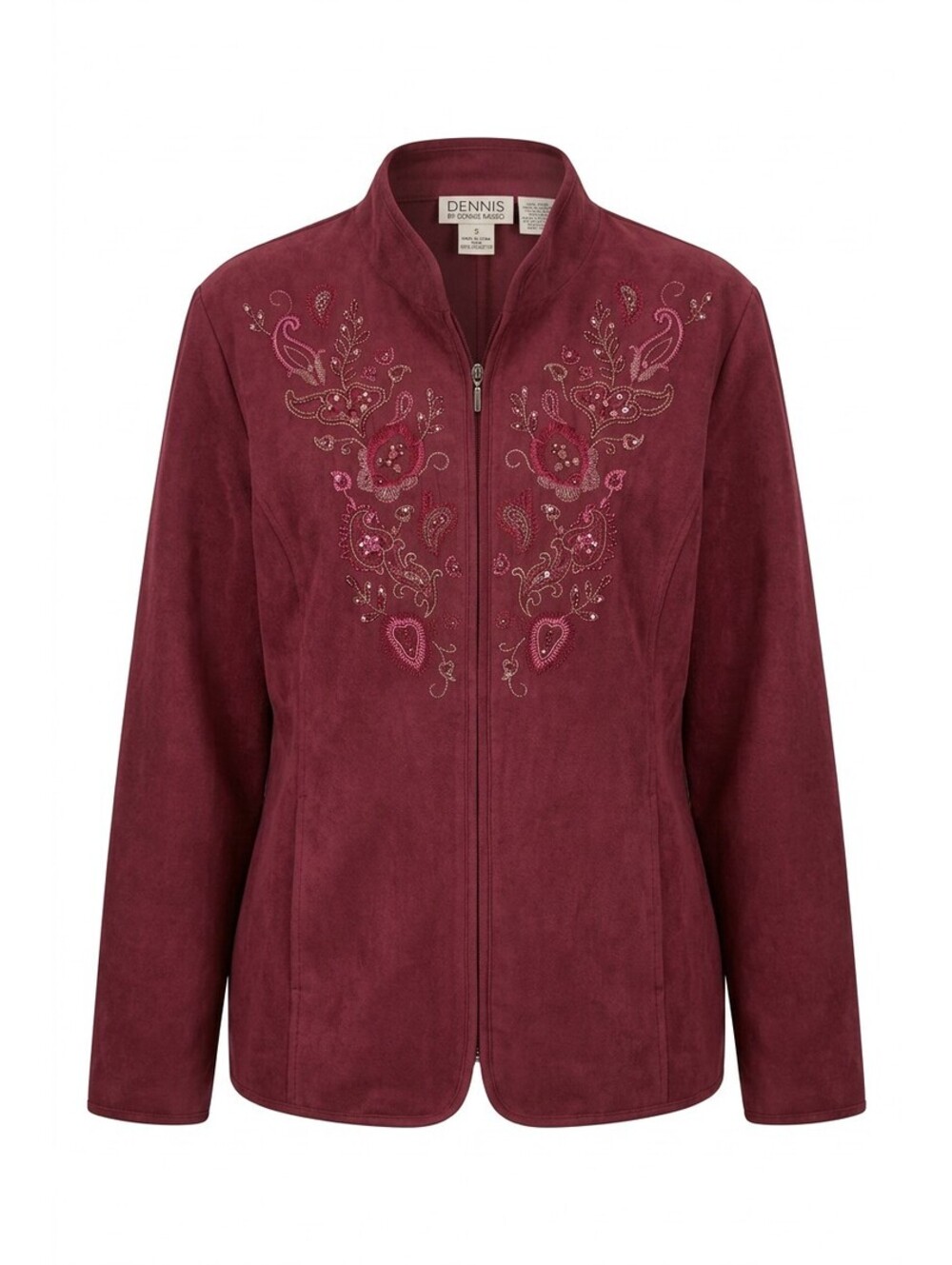 Y2K Grandma Core Vintage Breckenridge Burgundy Suede Jacket Embroidered 18W 5105